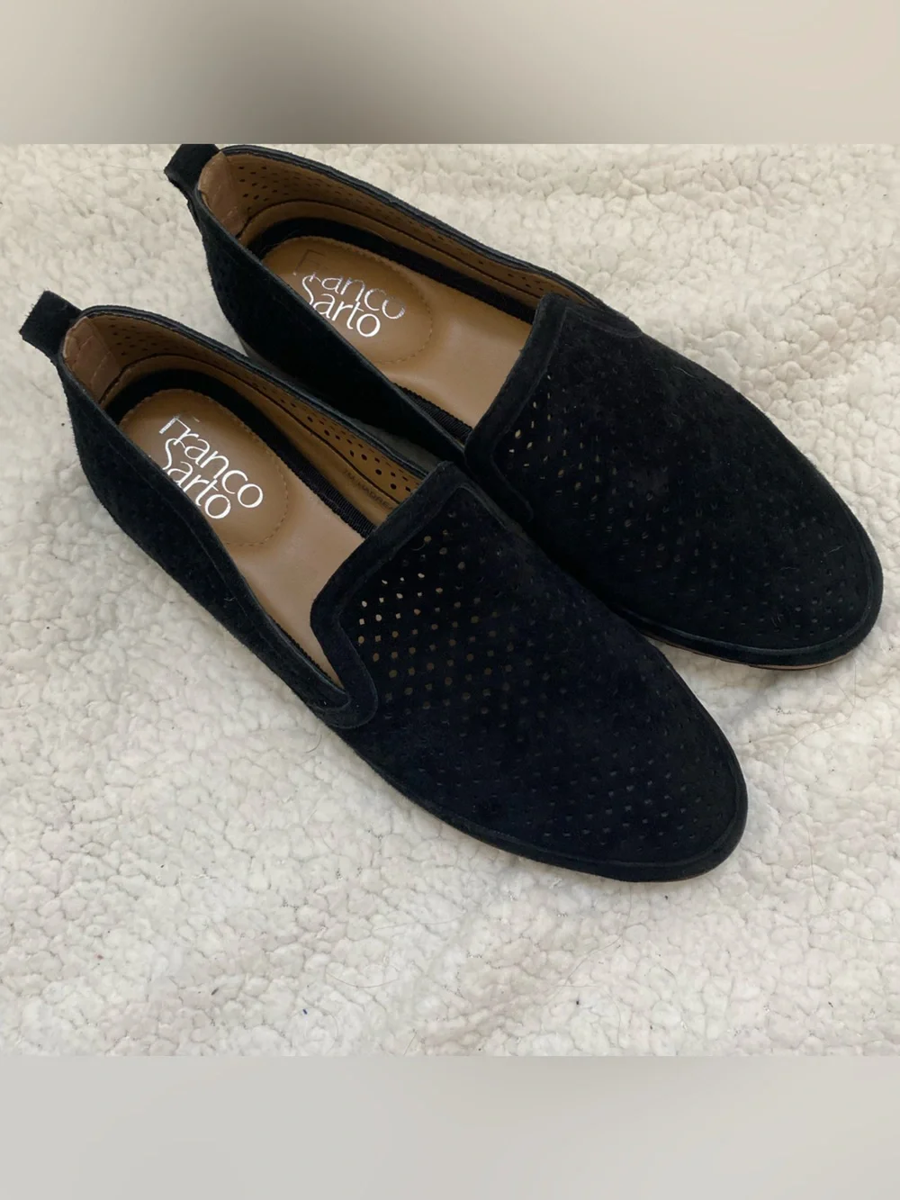 NWOT Franco Sarto leather loafers flats black Sz 7